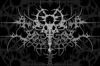 hand drawn custom cyber sigilism and tribal designs for tattoo and clothing