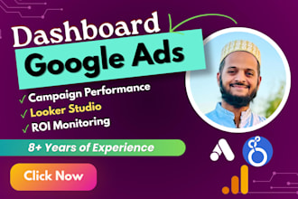 create a looker studio dashboard for google ads and ga4 to track ad performance