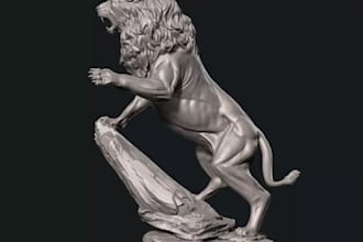 sculpt realistic animals,life like model,wild animals,statue,custom base,zbrush