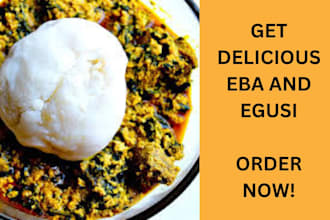 make delicious eba and egusi with meat