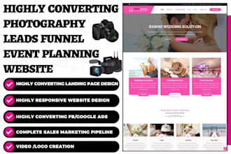 generate photography leads wedding videography event planning portfolio website