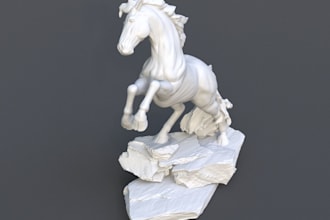 sculpt realistic animal statues,anatomy,wildlife model,figurine,stl for 3d print