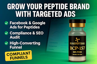 set peptides facebook ads, google ads for peptides, peptide website SEO peptides