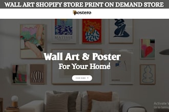 design wall art print on demand shopify store custom wall art home decor website