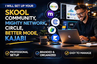 setup your skool community, mighty network, circle so, better mode, kajabi