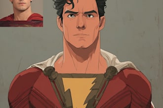 design your realistic superhero cartoonportrait