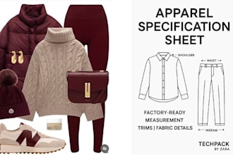 design streetwear and sportswear tech packs ready for production cloth design