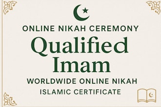 offer online imam nikah with official marriage certificate and dua