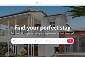 build a modern airbnb style vacation rental web app with booking system