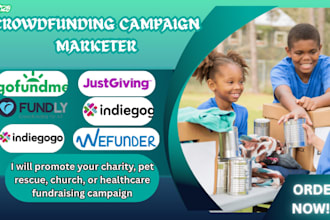 promote your charity, church, pet rescue or healthcare fundraising campaign