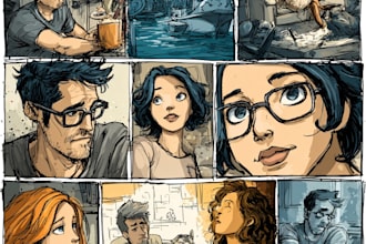 draw comic strip for comic book illustration or webcomic