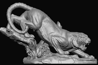 sculpt printable creature,3d figures,animal statue,lifelike model,resin 3d print