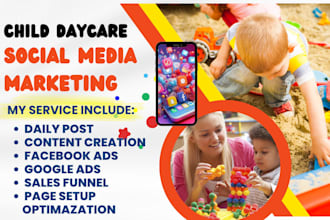 manage social media for daycare preschool camping kindergarten daycare leads