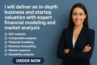 do business and startup valuation with financial modeling and market analysis