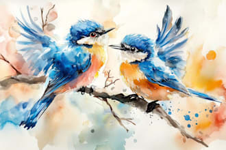 make watercolor illustration and watercolor art