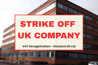 strike off, dissolve, or close UK ltd company and deregister vat