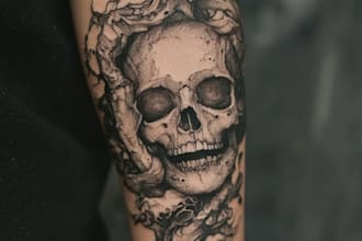 draw realistic tattoo, tattoo sleeve design, tattoo