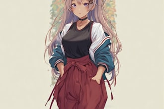 draw you an anime art style characters