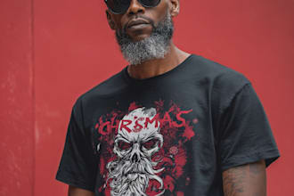 do christmas sweater and typography t shirt design