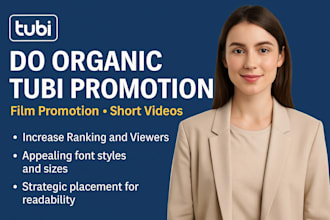 do your tubi promotion,film promotion,short videos, increase ranking and viewers