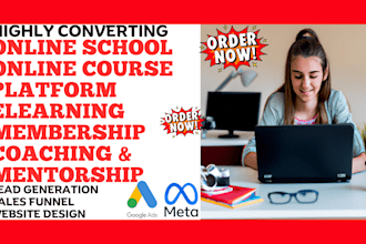 generate online school online course platform leads and build a website