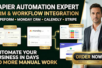 setup zapier automation typeform monday crm slack calendly stripe integration