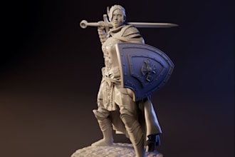 sculpt 3d vrlm character,3d virtual idol,texturing,3d warrior,humanoid character