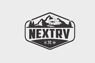 design top quality super rv camping blog logo