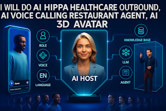 do ai hippa healthcare outbound, ai voice calling restaurant agent, ai 3d avatar