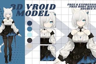 create 3d character models for vtuber, vroid or vrchat