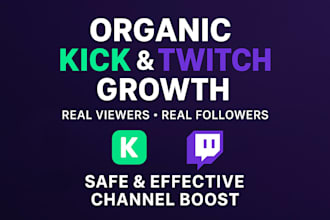 do organic kick and twitch promotion, kick and twitch channel promotion