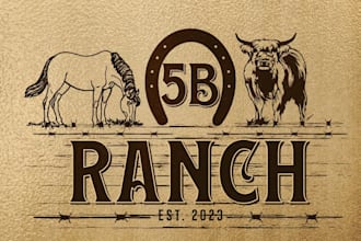 design a farm ranch outdoor logo vintage