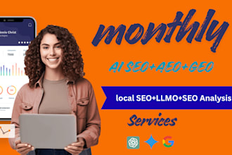 do monthly GEO SEO  aeo and backlink building, internal linking