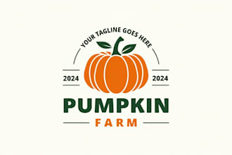 design high quality pumpkin farm logo in 12 hours