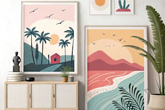 design trendy printable wall art or aesthetic posters