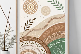 design printable minimalist boho wall art for your  shop