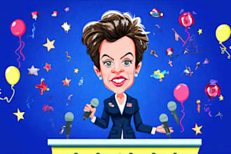 create hilarious parody cartoons and caricatures with 10 years experience