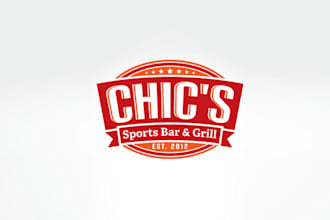 design premium chics sports bar grill logo