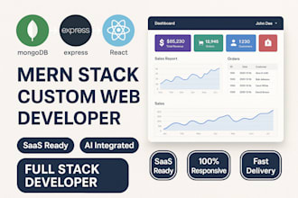 develop custom mern stack web apps as your full stack developer