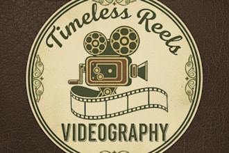 design a vintage videography logo with classic cinematic vibes