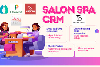 setup salon CRM phorest vagaro rosy salon boulevard zenoti beautytrack belliata