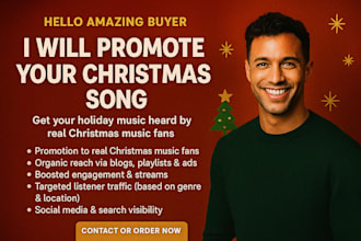 do organic promotion for your spotify music christmas music for streams and fans