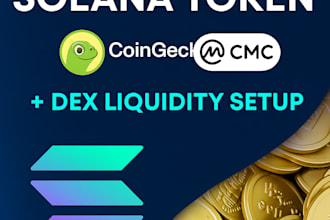 list and promote your solana token on coingecko, cmc and dex for liquidity setup