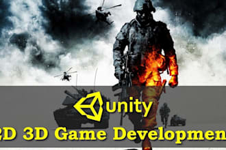 3d and 2d game development, multiplayer game, mobile game, android game in unity