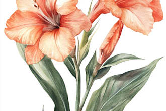 draw botanical illustration of flower logo illustration