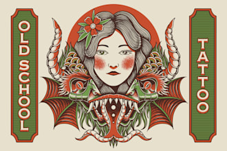do high quality traditional oldschool tattoo design