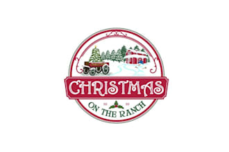 design aesthetics christmas on the ranch logo
