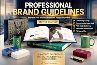 design a professional logo, brand book, and corporate brand identity