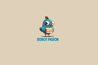 design cartoon robot pigeon logo