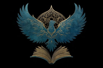 draw a unique fantasy book or novel series logo